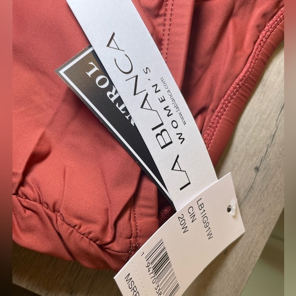 La Blanca Plus Swim Skirt Size 22W Cinnamon Brown Ruched Ruffle Tummy Control - Picture 12 of 12